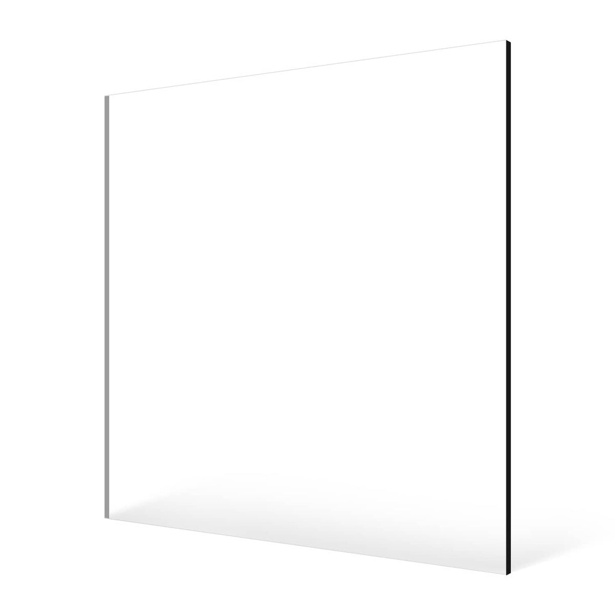 Clear acrylic sheet panel with beveled edges, angled view