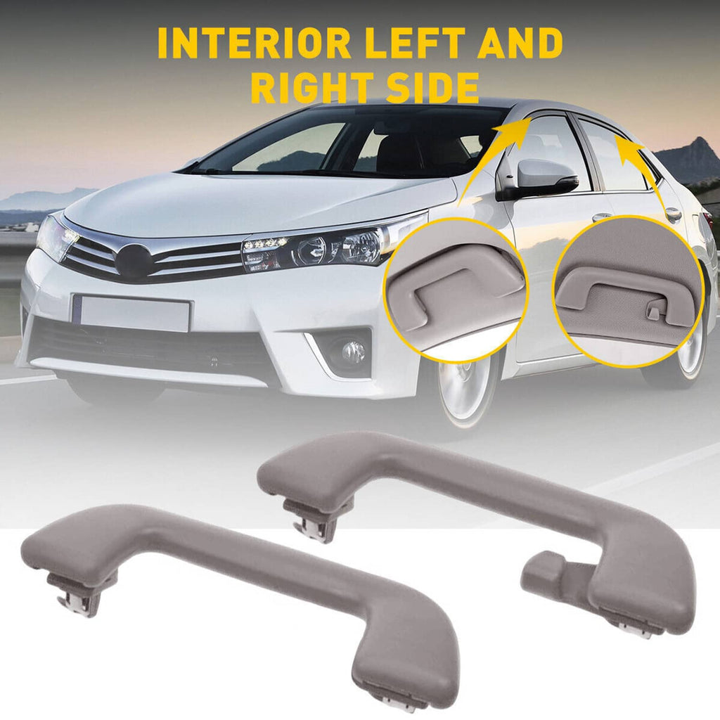 Pair of interior roof grab handles, gray, for left and right sides
