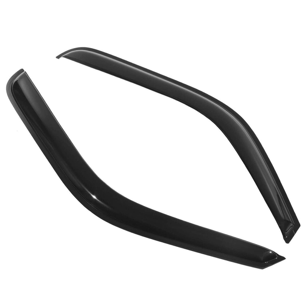Black window visor curved piece with glossy surface