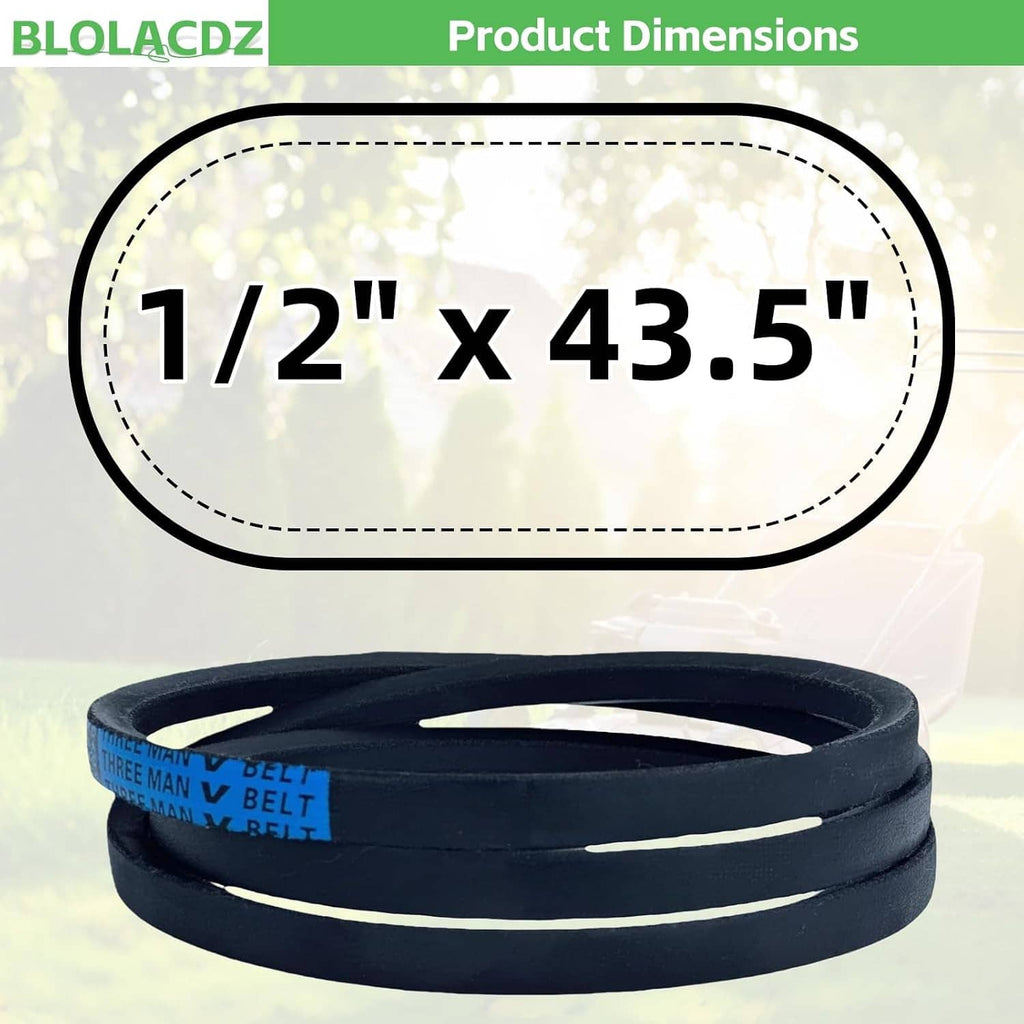 Black lawn mower drive belt coil, smooth rubber band looped for storage