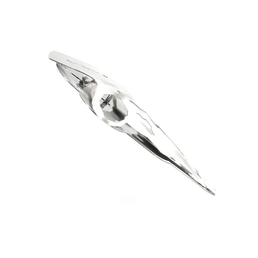 Silver metal deer skull with branching antlers, small size
