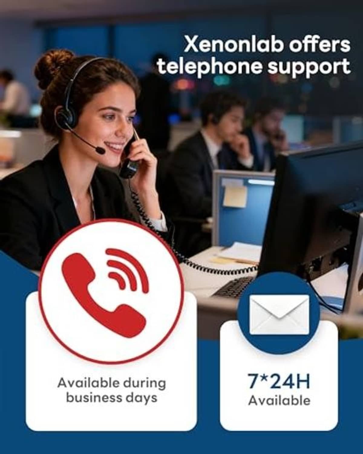 Customer support phone headset illustration with email icon