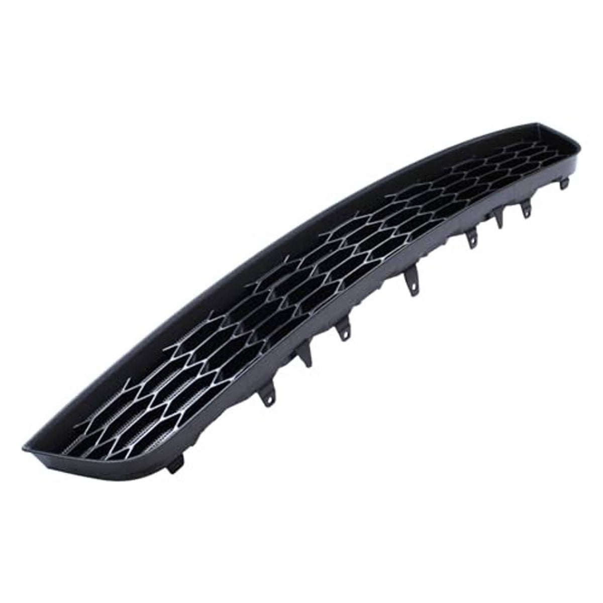 Black grille insert with hex mesh and small mounting tabs along the edge