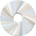 Assorted genuine leather scraps pack, mixed light blue, white, and tan sheets with rough edges
