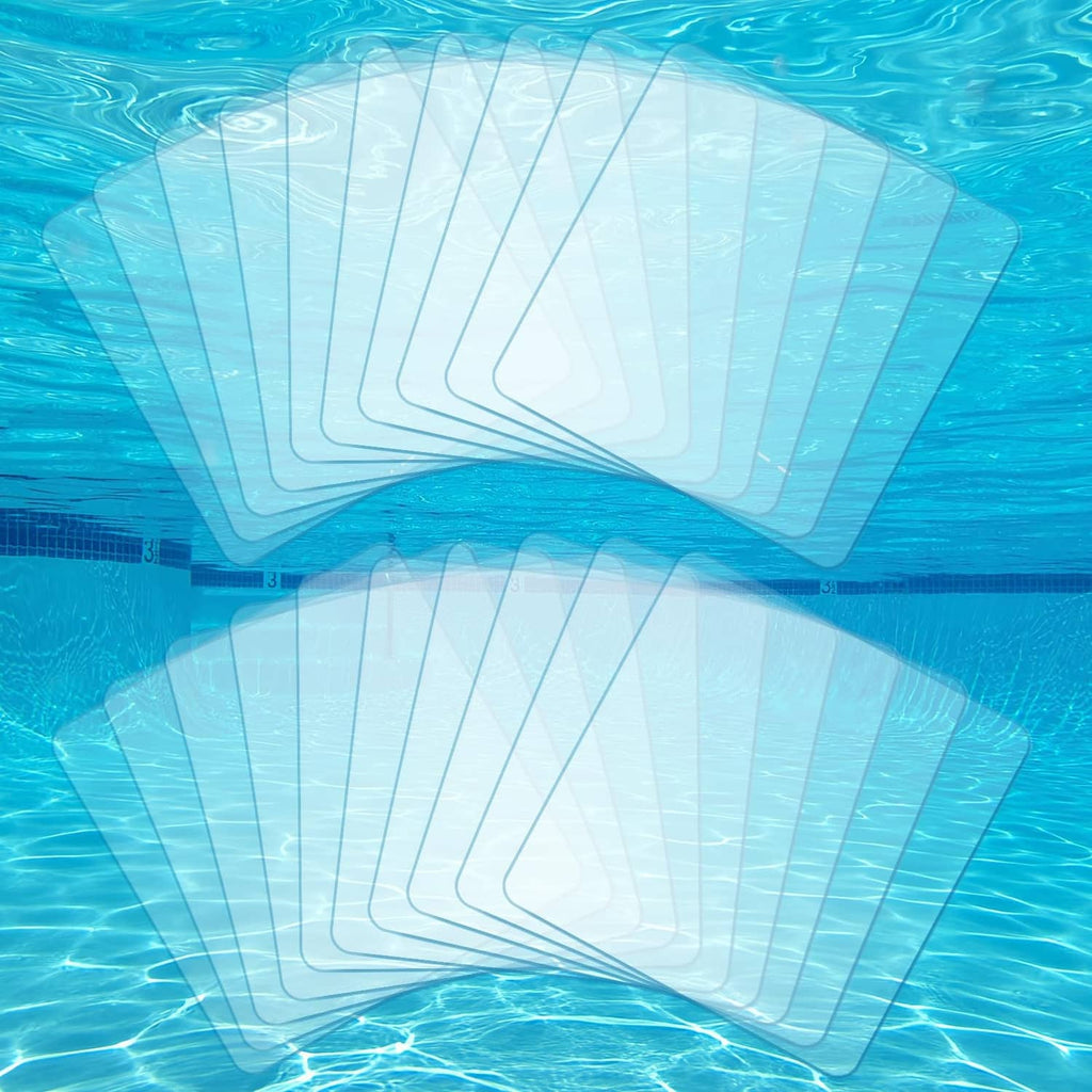 Clear square self-adhesive pool liner repair patches, 4 in, 20 pcs