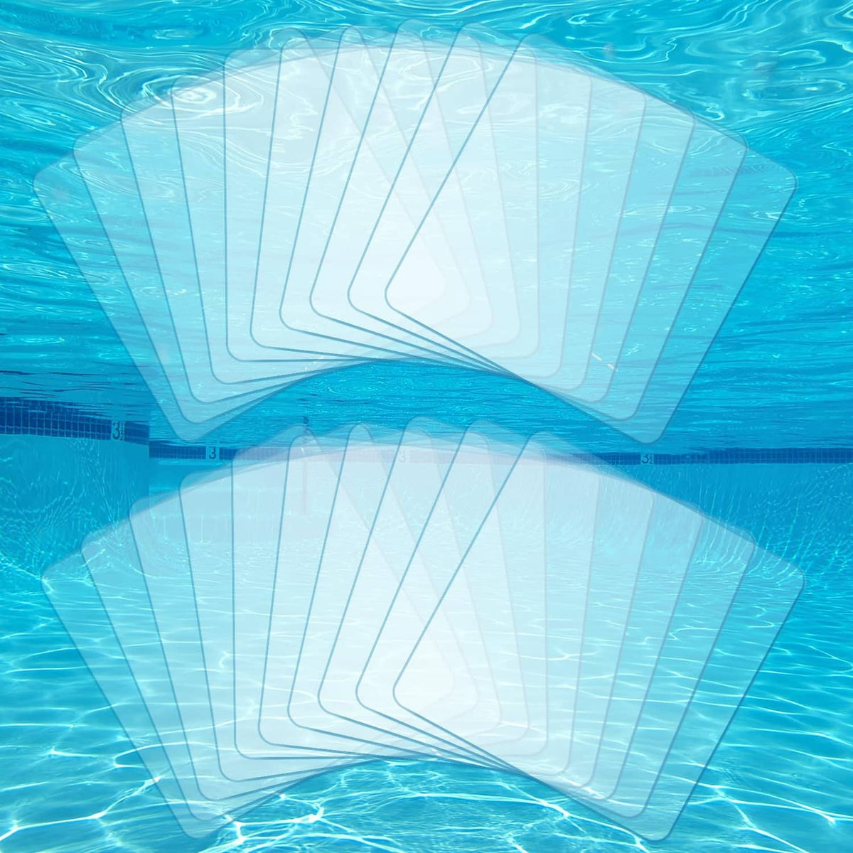 Clear square self-adhesive pool liner repair patches, 4 in, 20 pcs