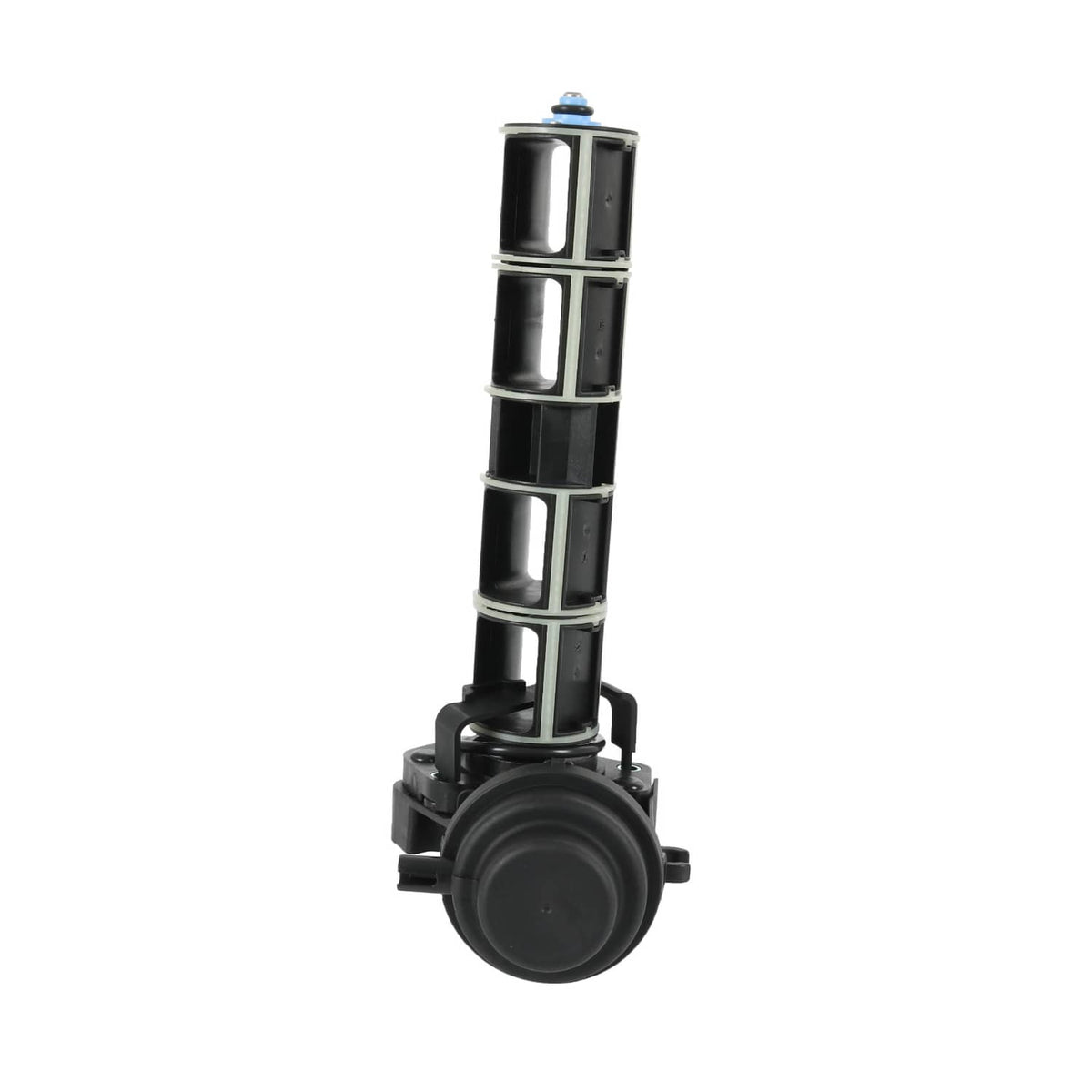 Intake manifold rotary valve with stacked cylinder sections and circular black base