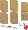 Gold and silver mini letter and number nail art sticker sheets, assorted characters