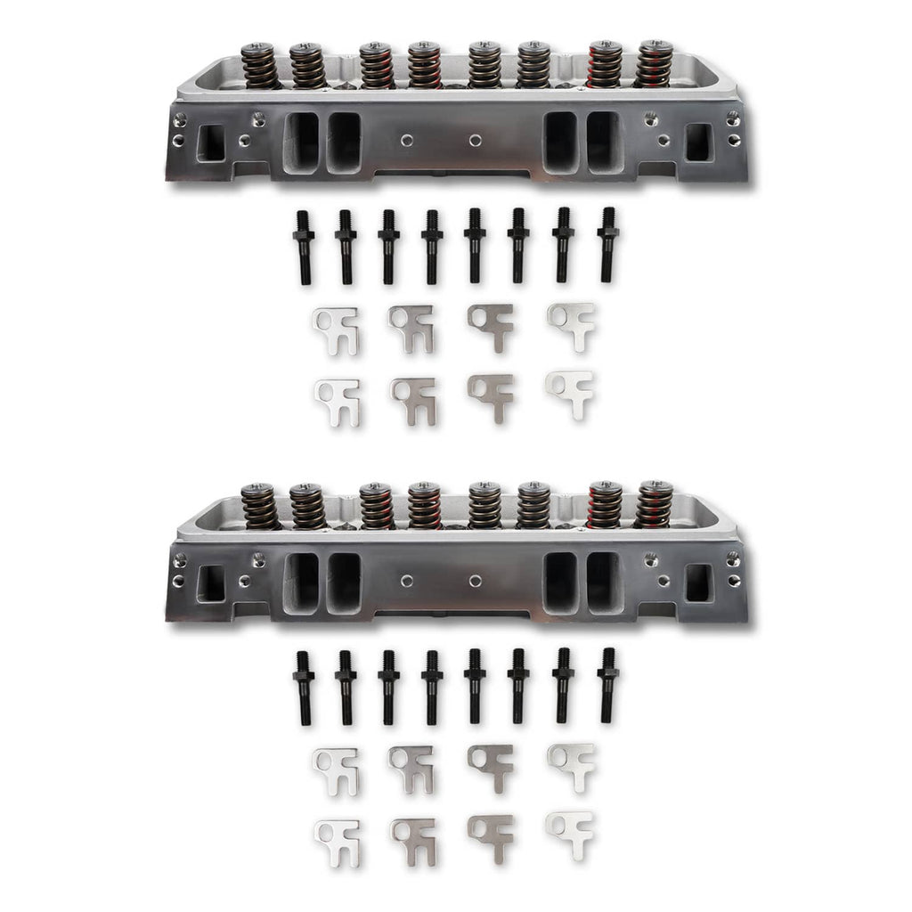 Aluminum cylinder head kit with valve springs, bolts, and rocker support brackets