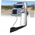 Driver-side door mirror assembly with chrome housing and black mount