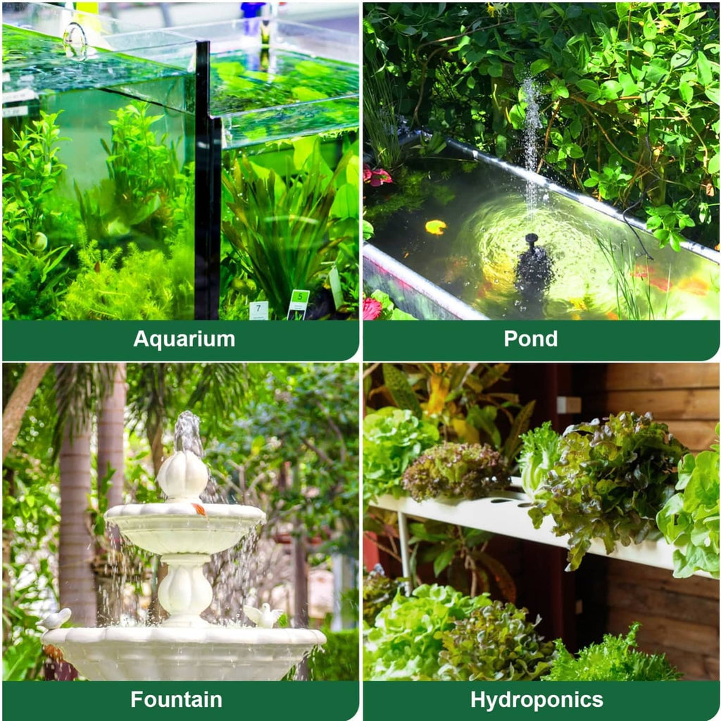 Water spray outlet streams for aquarium, pond, fountain, and hydroponics
