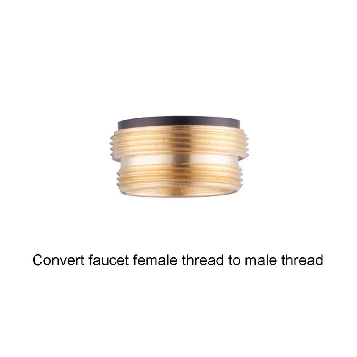 Brass threaded coupling for dishwasher faucet adapter, chrome connector detail