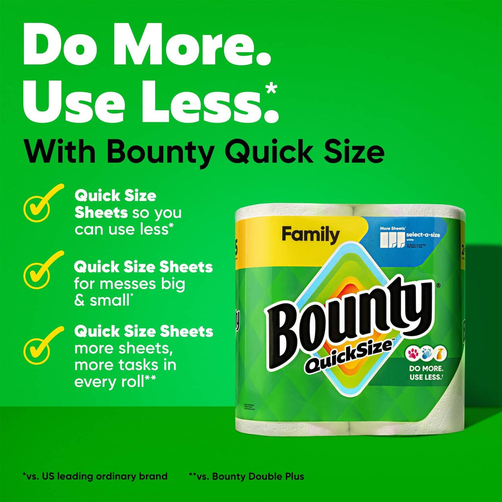 Bounty Quick Size paper towels roll pack, white sheets