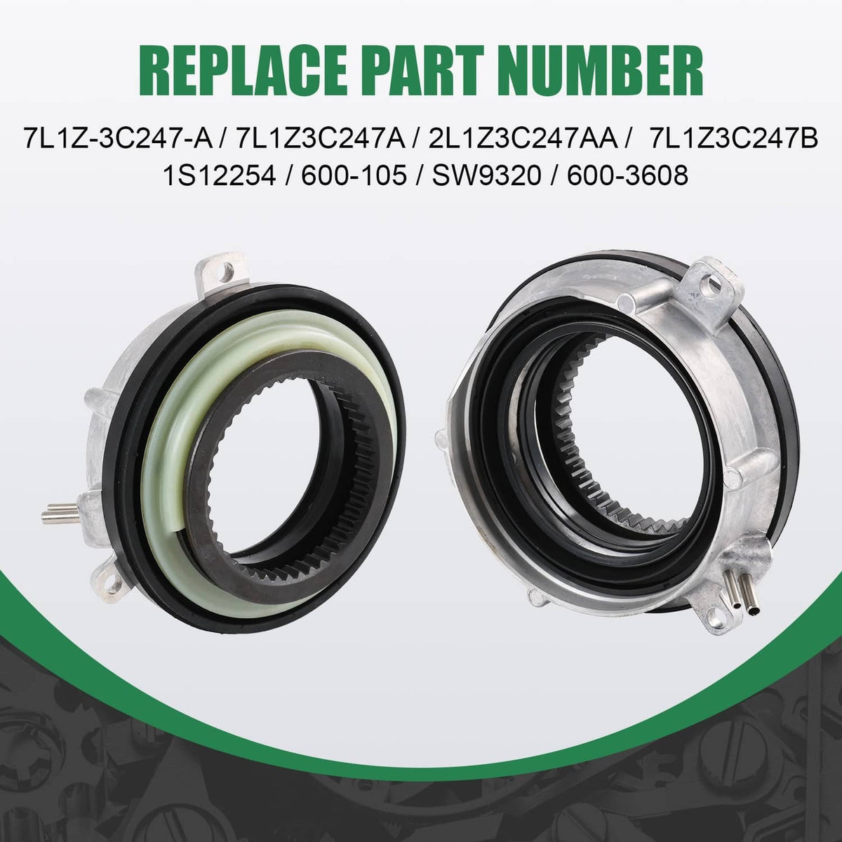 Pair of 4WD locking hub axle actuators with metal housings and rubber seal rings