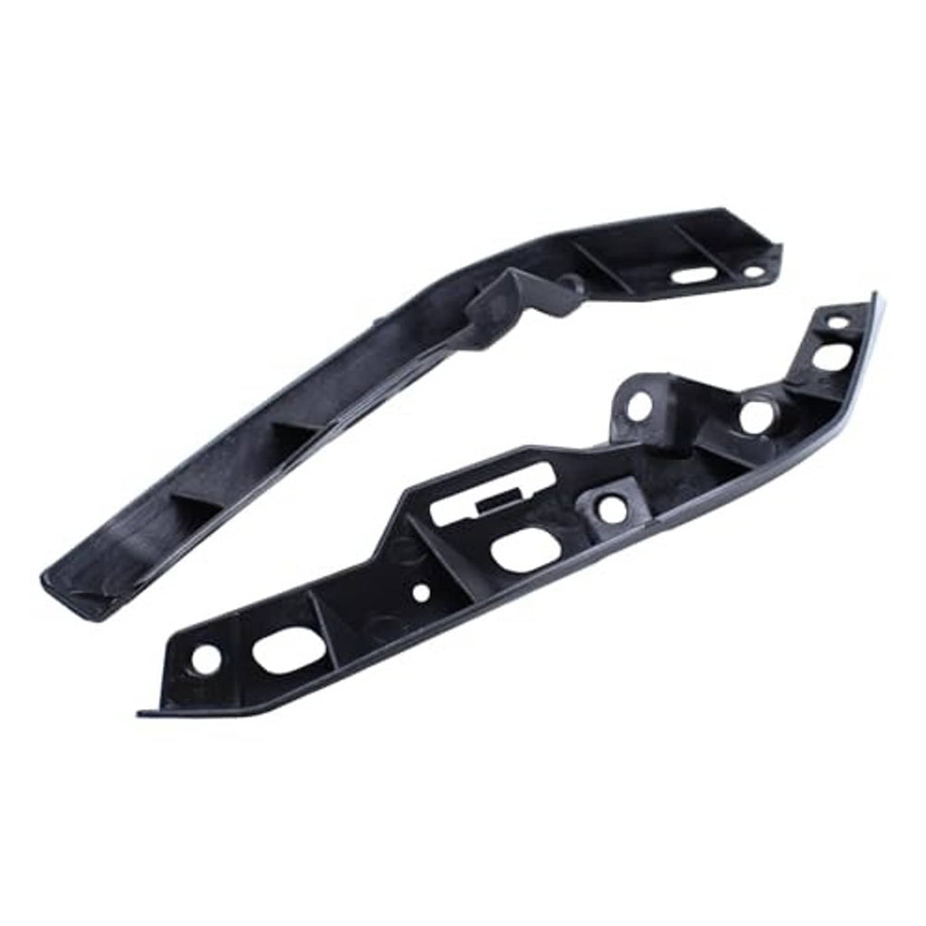 Black front bumper bracket bar with integrated mounting points and oval cutouts