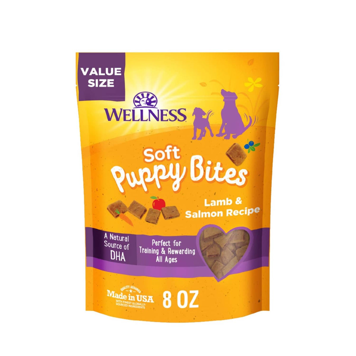 Wellness Soft Puppy Bites treat pouch, lamb and salmon flavor, 8 oz