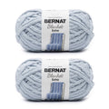 Soft blue chunky polyester yarn balls, chenille-style texture, 2-pack