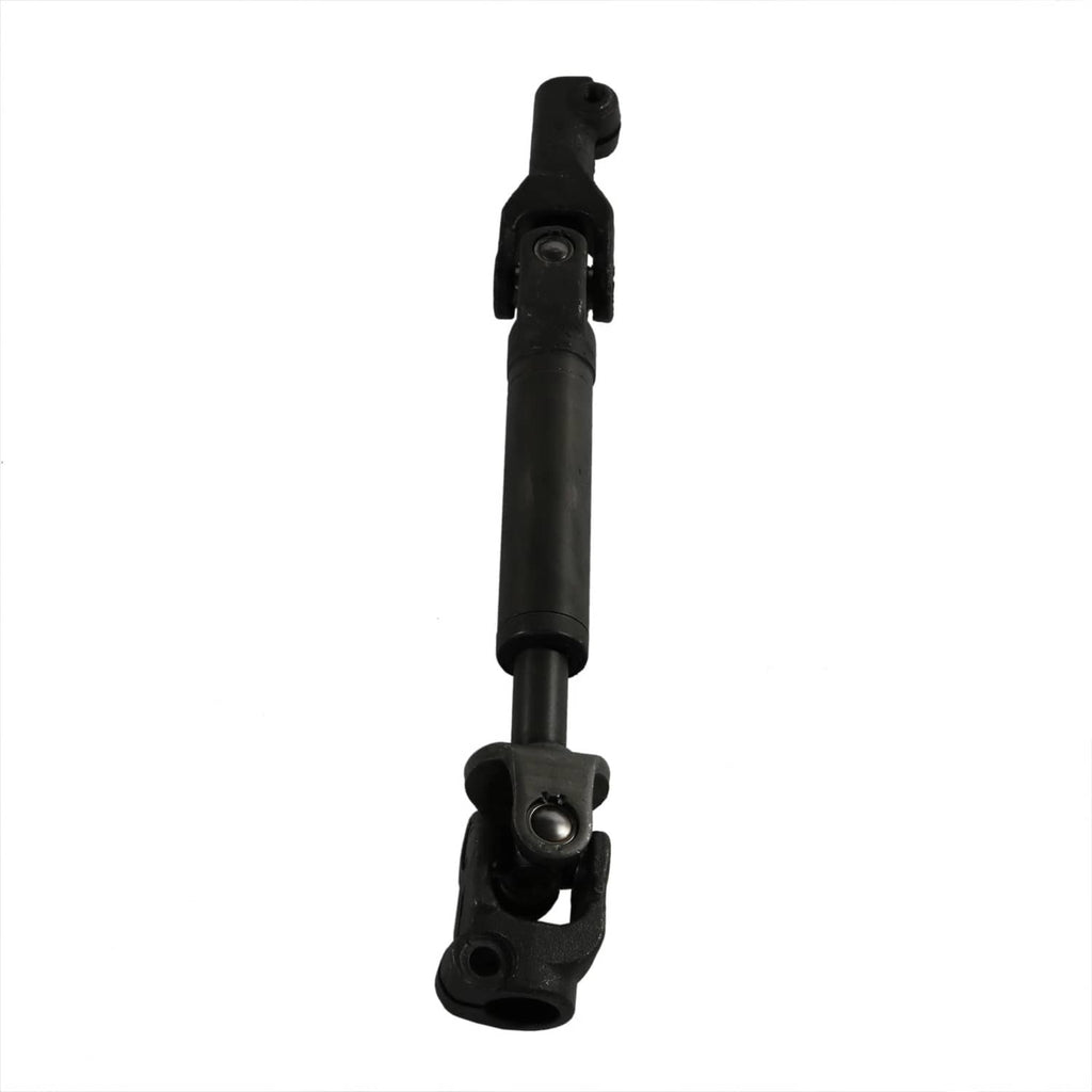 Steering intermediate shaft assembly upright view, black shaft with lower cross mount