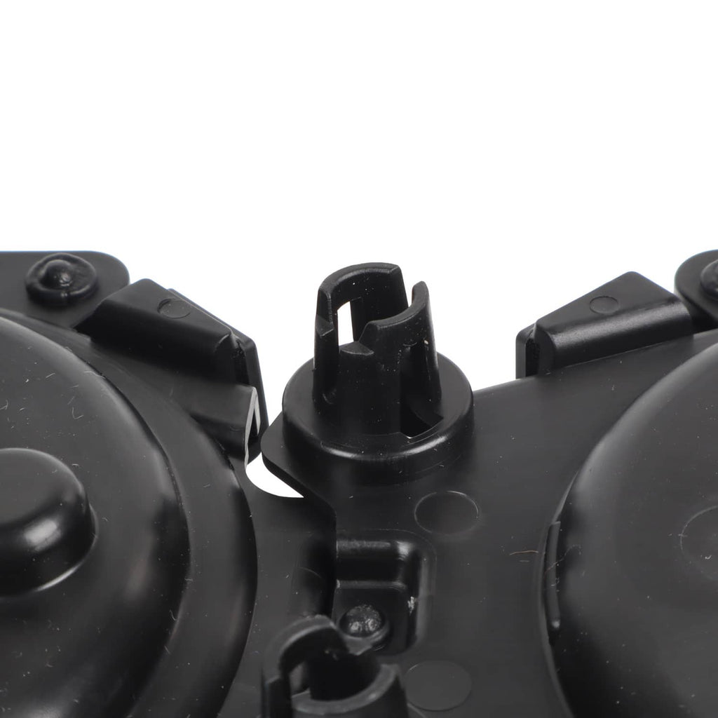 Black molded center console cup holder bracket with mounting holes and open cup insert