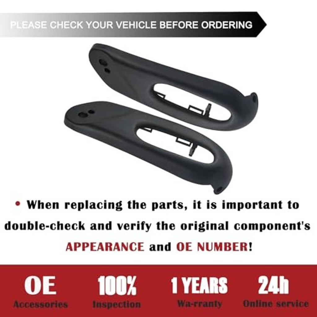 Black power seat switch panel bezel pair with interior mounting tabs and oval openings