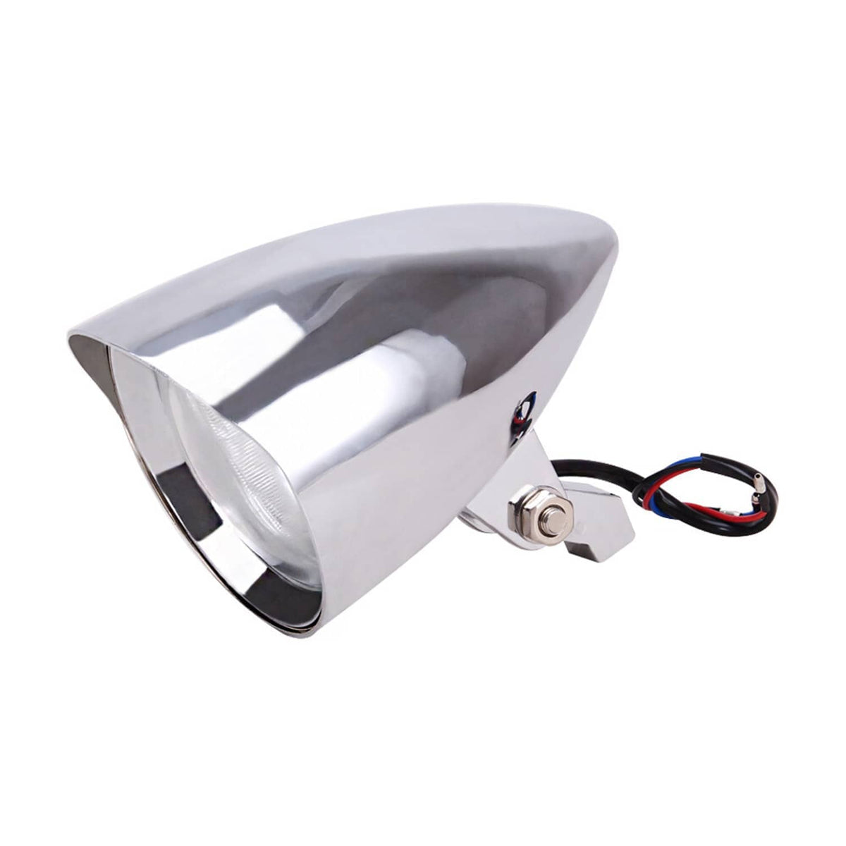 4.5-inch chrome bullet headlight with mounting bracket and tri-bar style housing