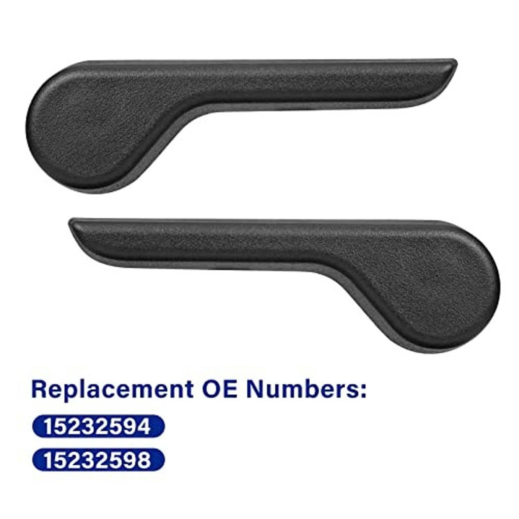 Black seat recliner handle lever pair, curved grip shape