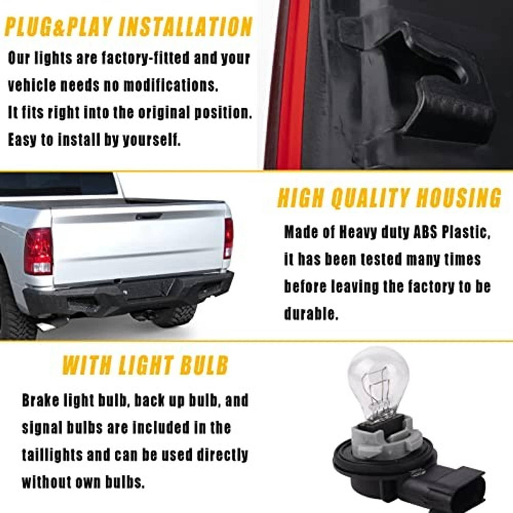 Right tail light assembly with plastic housing and bulb holder included