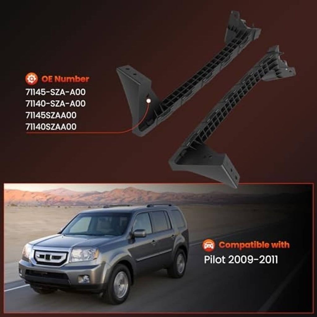 Black plastic headlight under bracket support pieces with mounting points