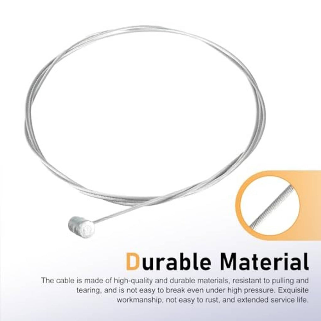 Flexible silver throttle cable with ball end and neatly coiled loop