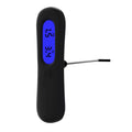 Black digital trigger pull scale gauge with blue LCD and stainless steel probe