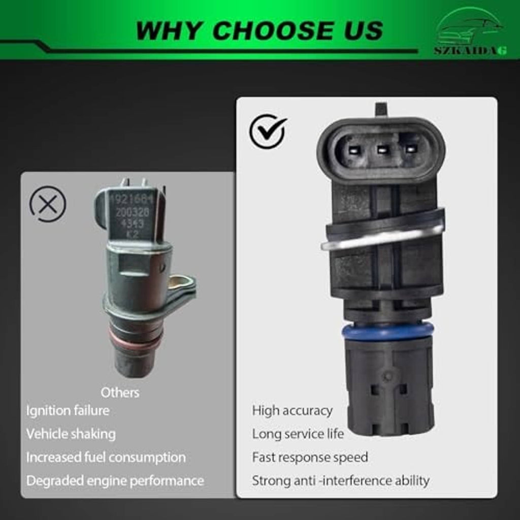 Position sensor showing black connector plug and metal mounting bracket
