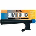 Black plastic boat hook with blue rubber bumper for docking pole threads