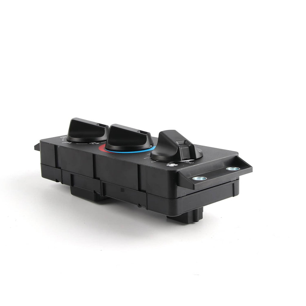A/C climate control power switch module with three black switches and metal mounting tabs