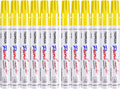 Pack of 12 yellow-capped permanent paint markers with white barrels