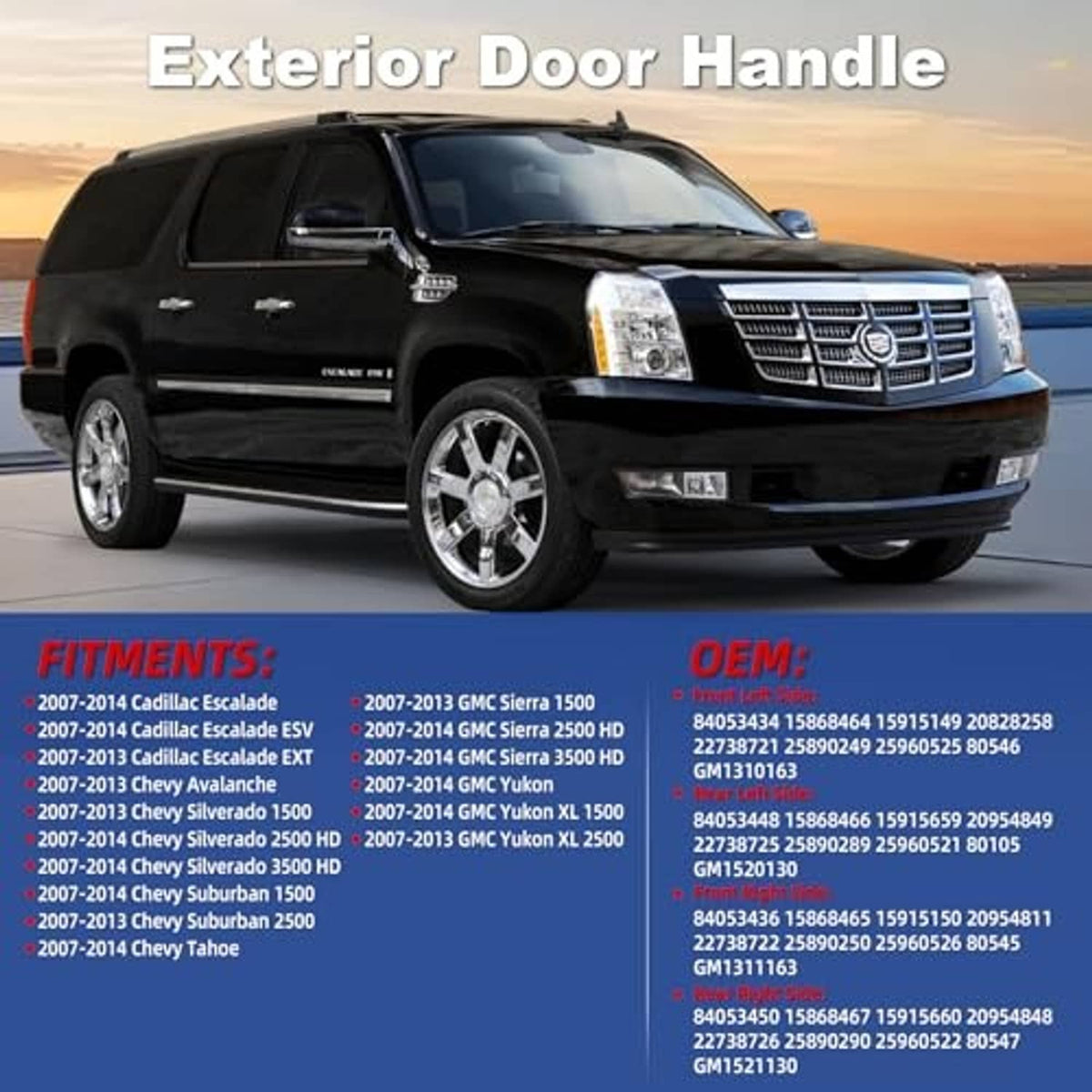 Chrome exterior door handle on vehicle door, glossy silver lever with key cylinder