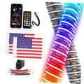 Two COB LED whip lights with app remote controller and power cords