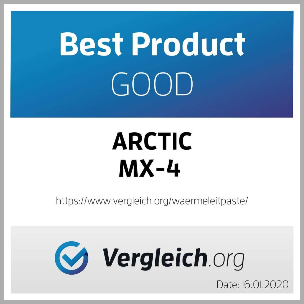 Arctic MX-4 product approval badge with comparison site logo