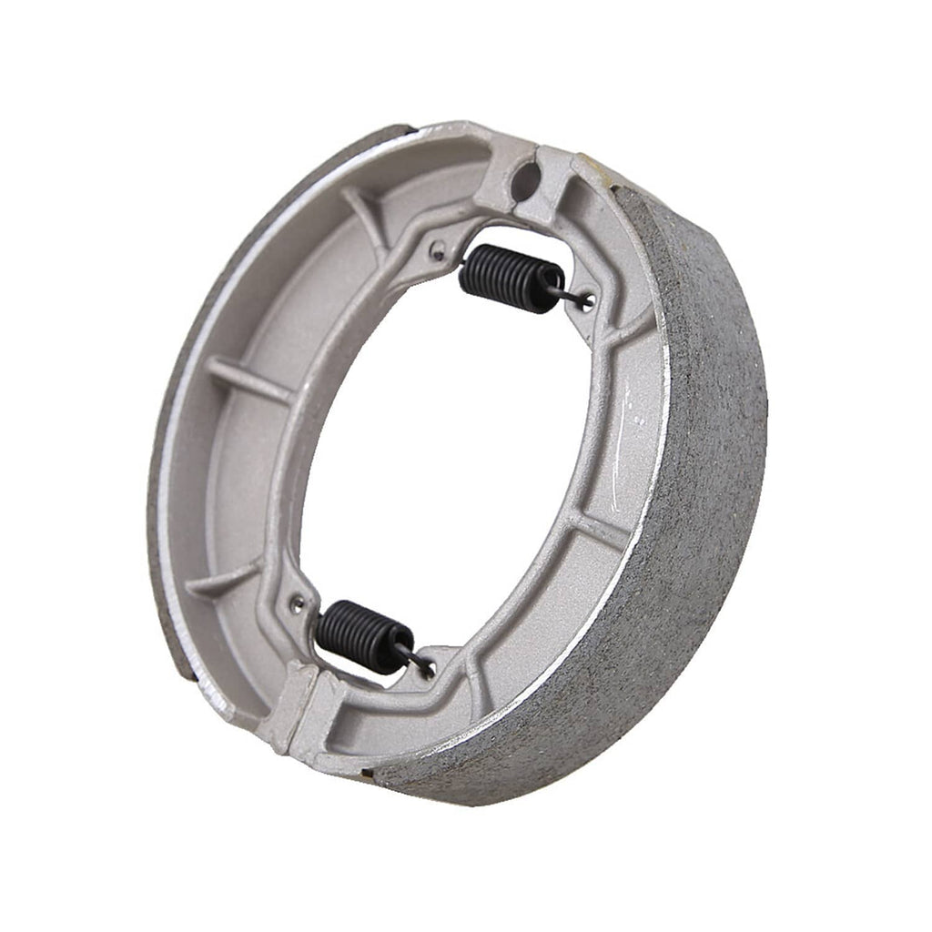 Rear brake shoes set with spring mechanism and gray metal backing plate