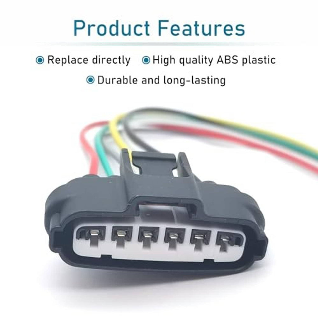 Throttle position sensor connector plug with gray contacts on black housing