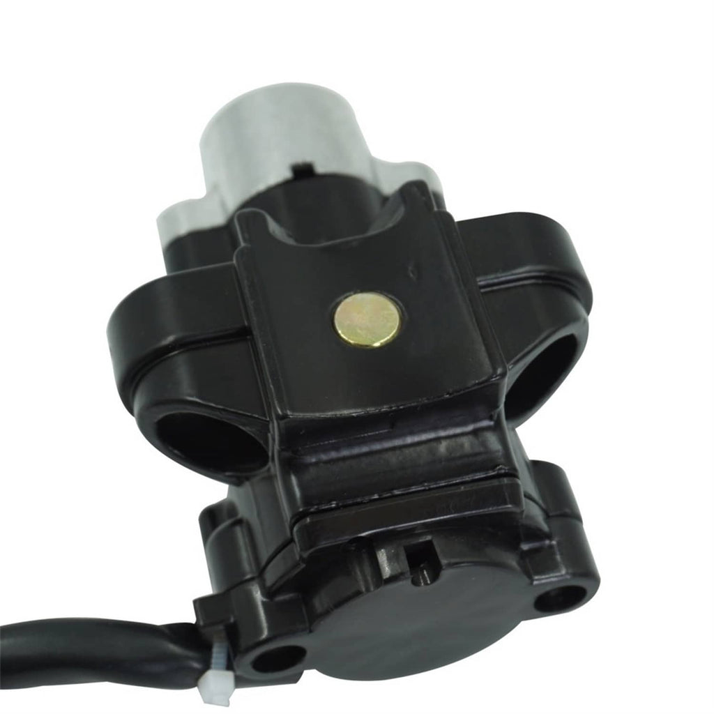 Black ignition lock switch housing with round gold contact and mounting bracket