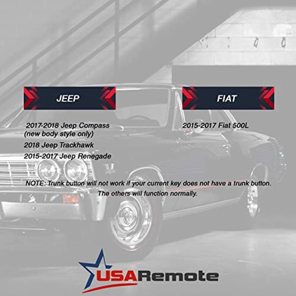 Vehicle compatibility promotional graphic with USA Remote logo for keyless entry