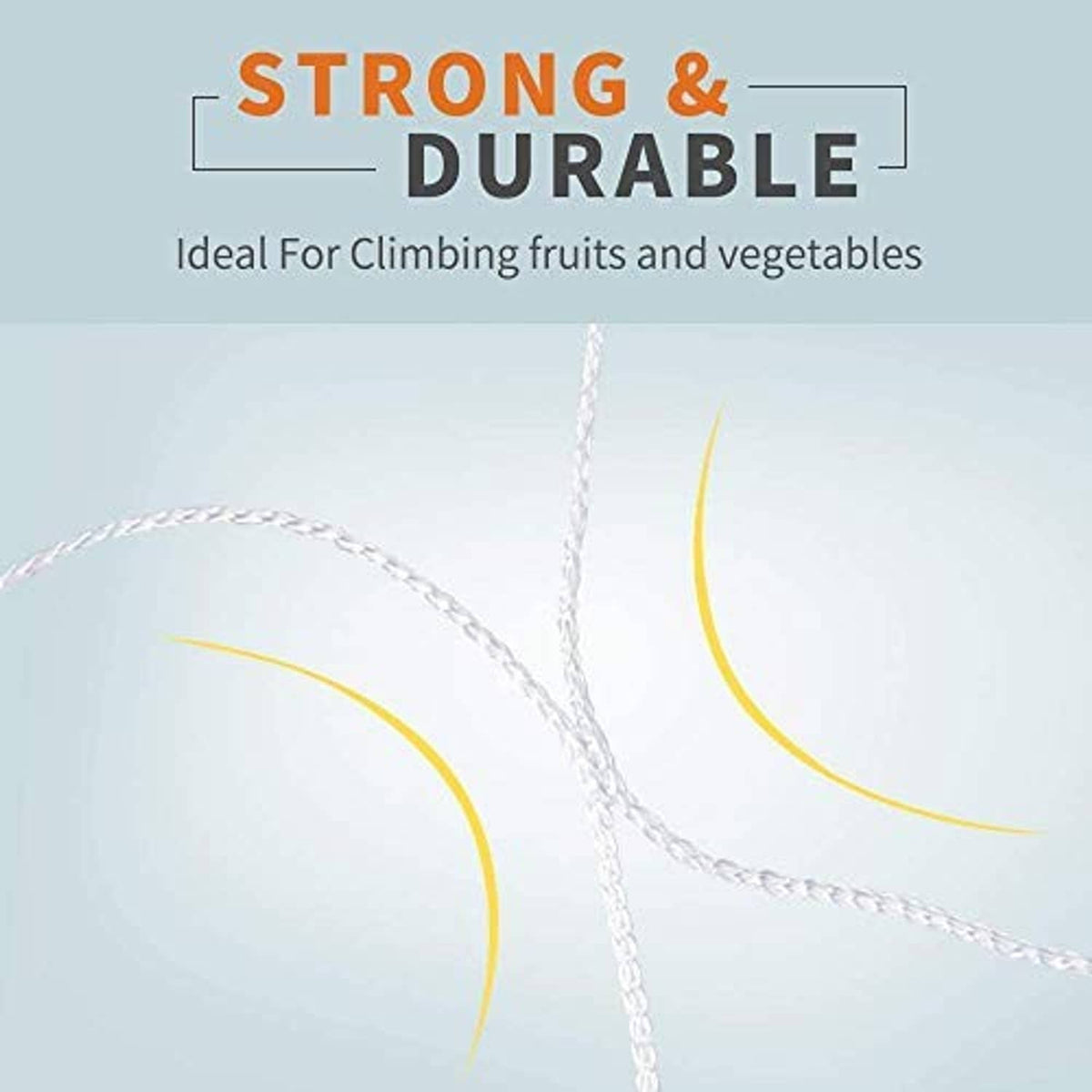 White polyester trellis netting mesh strands, strong and durable close-up