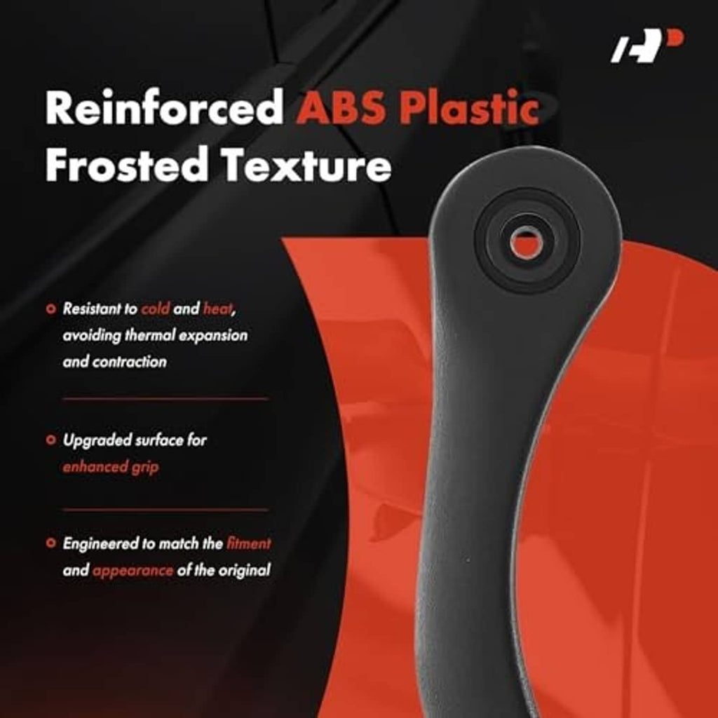 Textured black ABS plastic seat release handle with round mounting opening