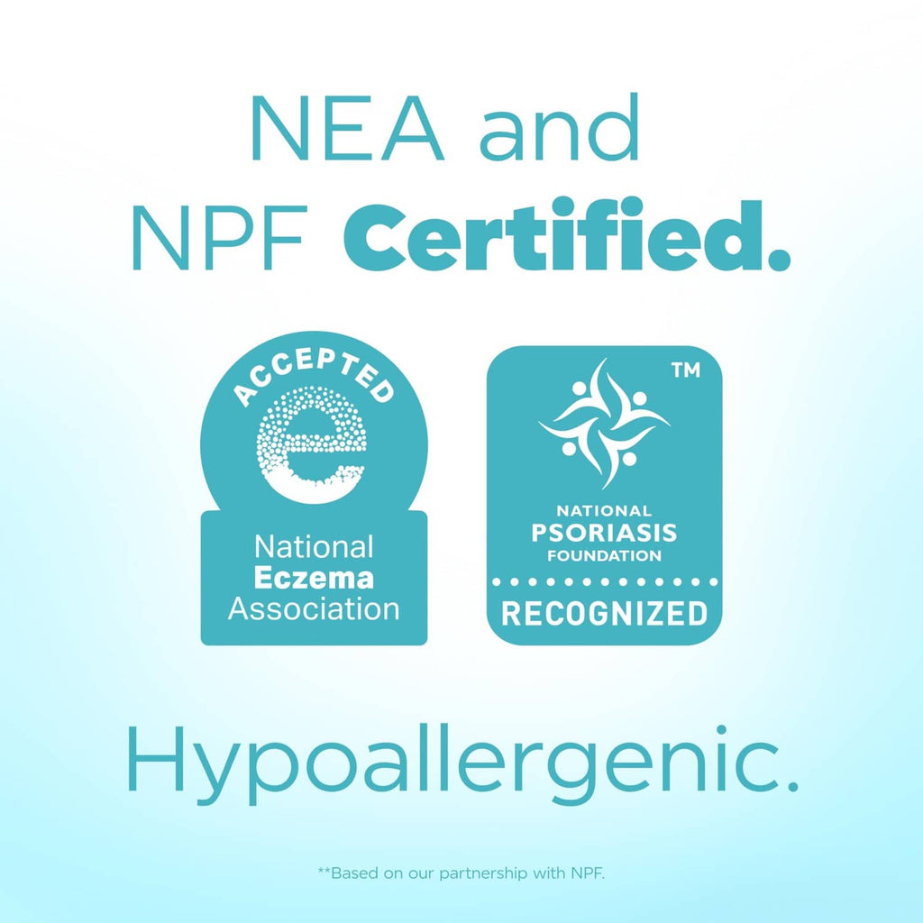 Tide Free & Gentle hypoallergenic certification logos on product packaging