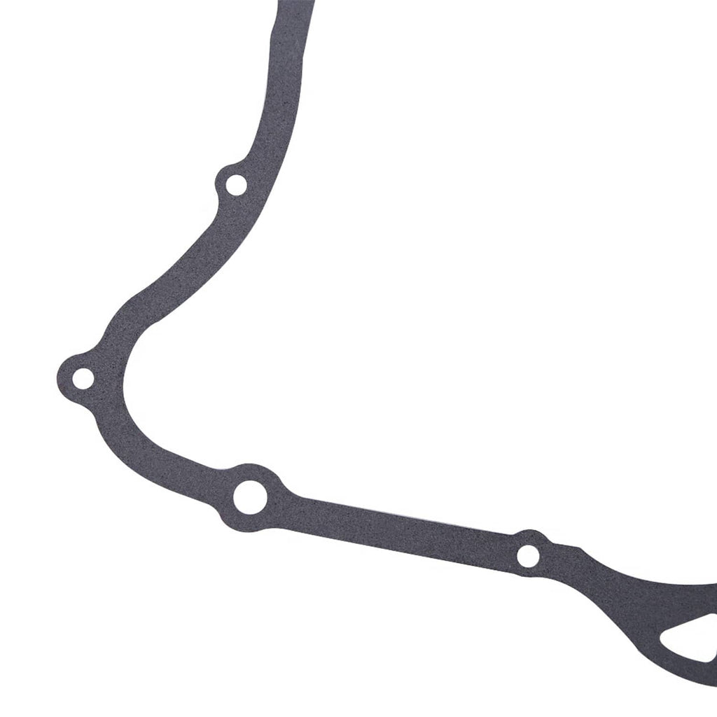 Curved gasket section in dark gray with perimeter mounting holes and round ports