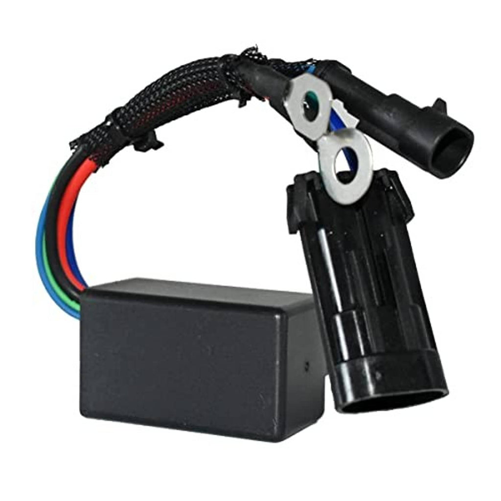 Tilt trim relay switch harness with gray box, black plastic parts, and mounting clips