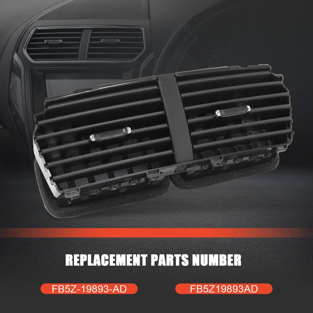 Black dual center dash air vent grille shown at an angle with twin slat sections