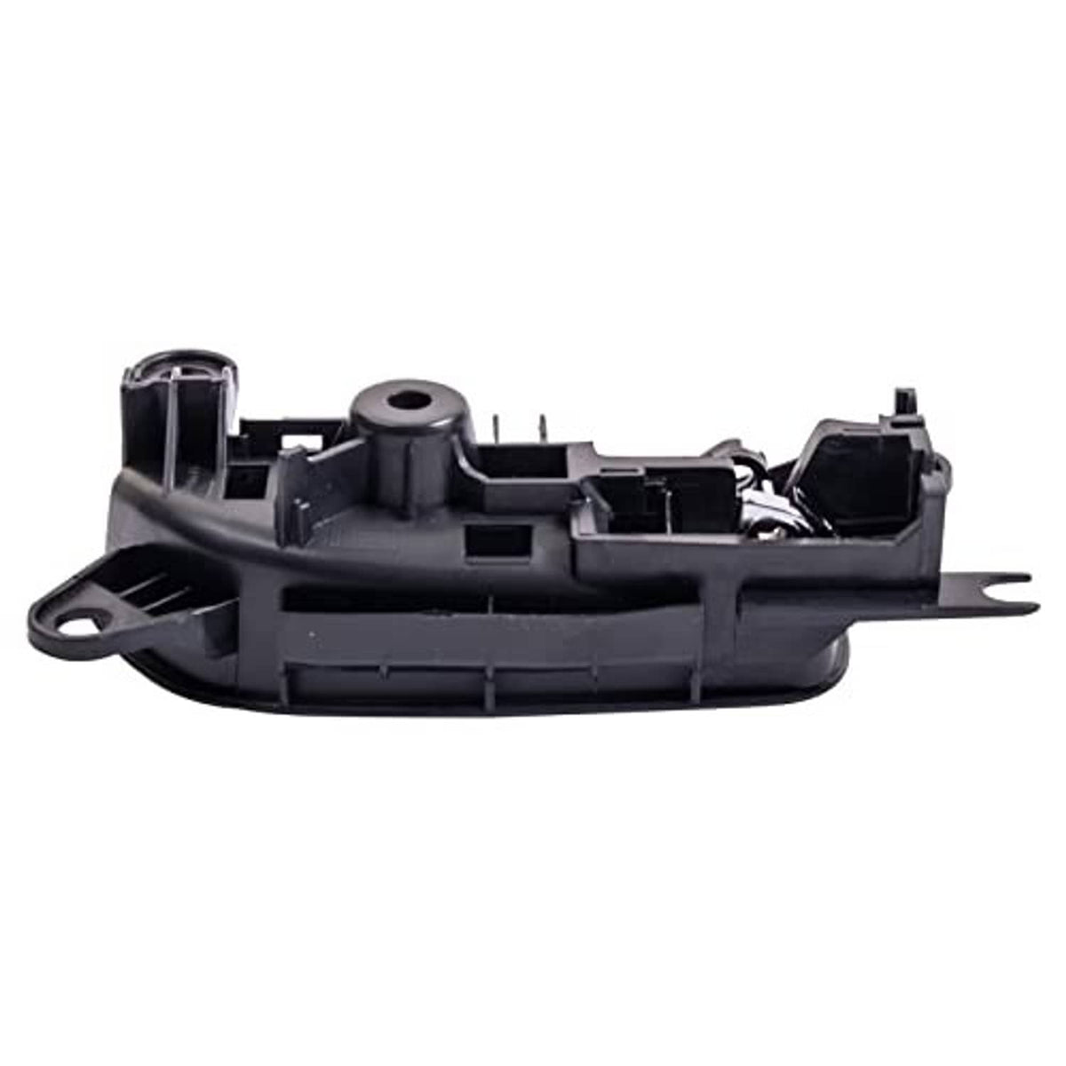 Door handle inner assembly with black housing, metal latch parts, and cable guides