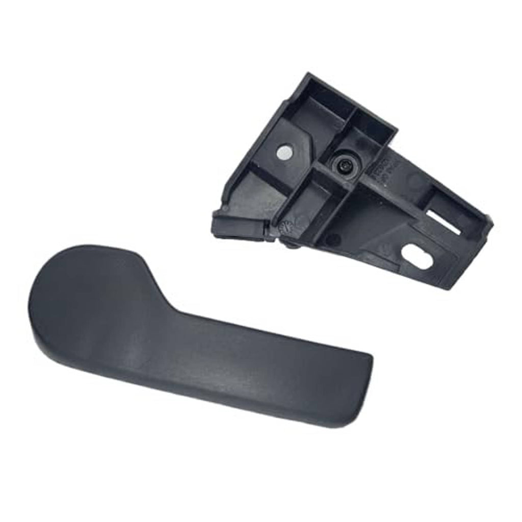 Engine hood latch handle rod with dark gray base mounting bracket