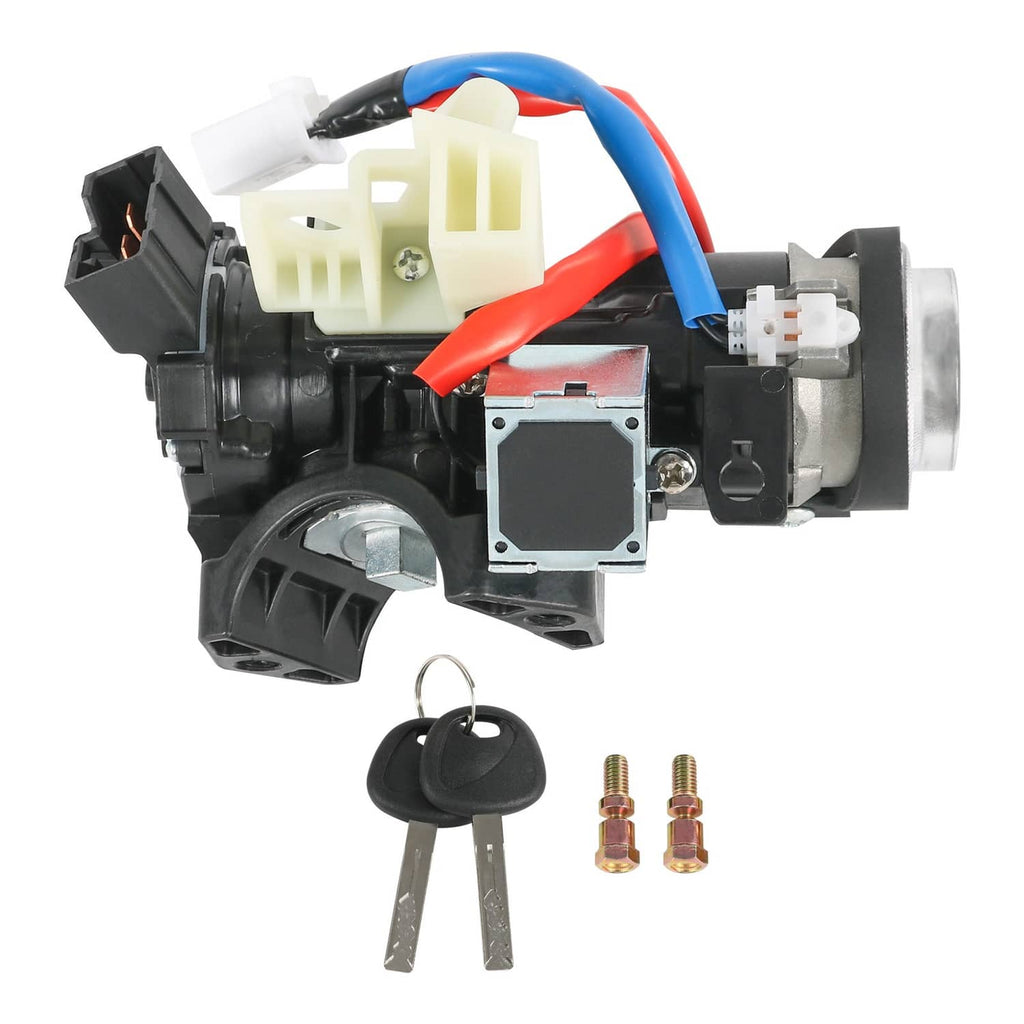 Ignition lock housing assembly switch with keys and wiring harness, black housing